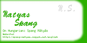 matyas spang business card